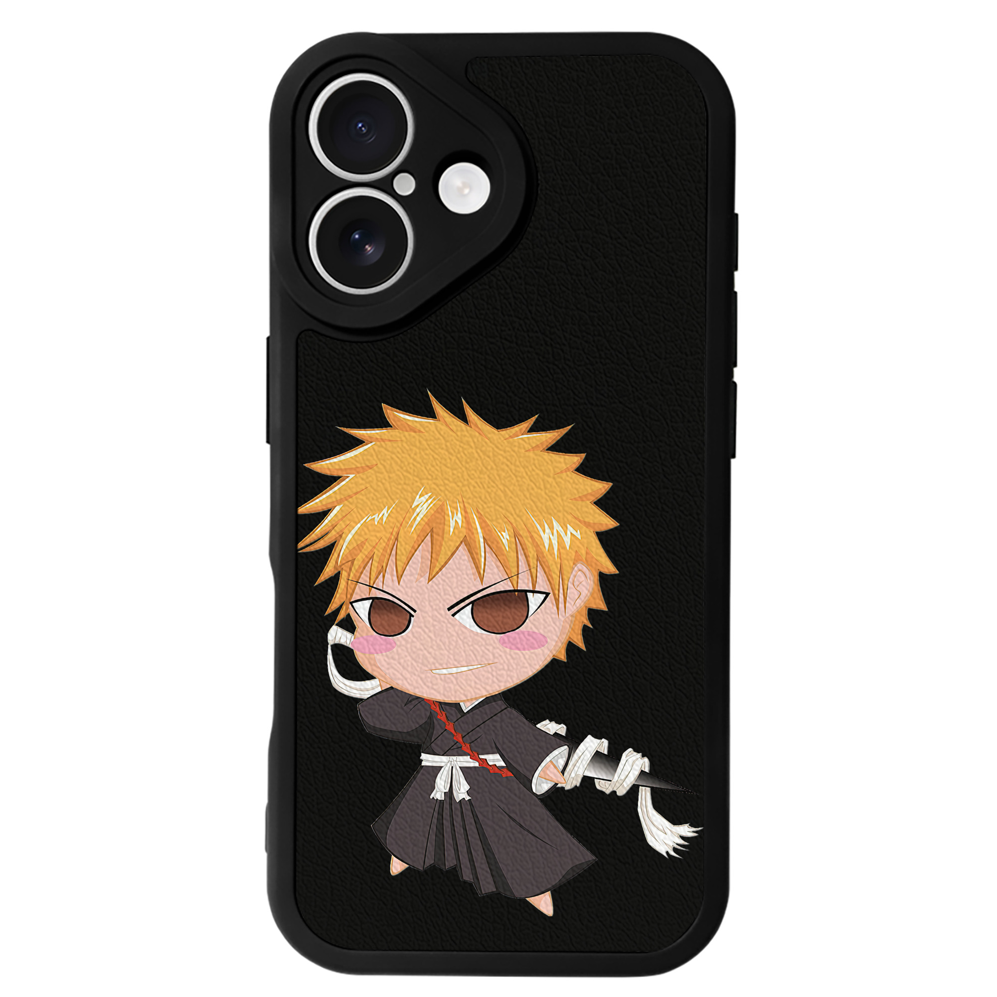 ブリーチ 黒崎一護（くろさき いちご）BLEACH Kurosaki Ichigo 【iPhone 16シリーズ対応】シリコンスマホケース（レザー調） 材質：シリコン